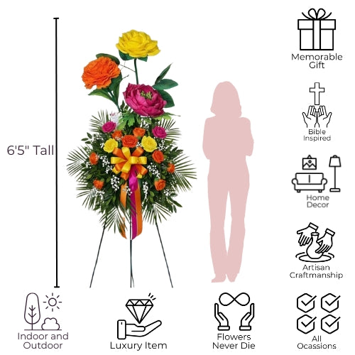 Cheerful Funeral Spray – Handcrafted Giant Foam Flowers