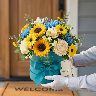 Sunburst & Sky™ Signature Flower Candle Bouquet