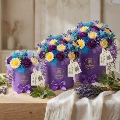 Purple Majesty™ Signature  Flower Candle Bouquet