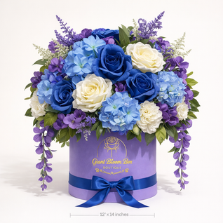 Lavender Dream | Purple & Blue Luxury Silk Flower Hatbox