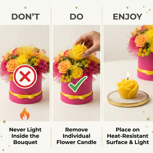 Walking on Sunshine Artisan Flower Candle Bouquet