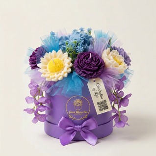Purple Majesty™ Signature  Flower Candle Bouquet