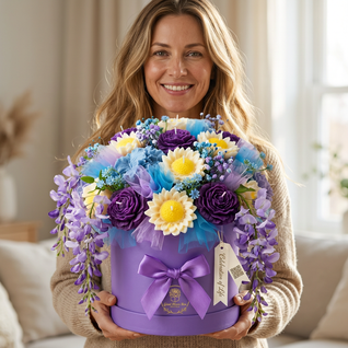 Purple Majesty™ Signature  Flower Candle Bouquet