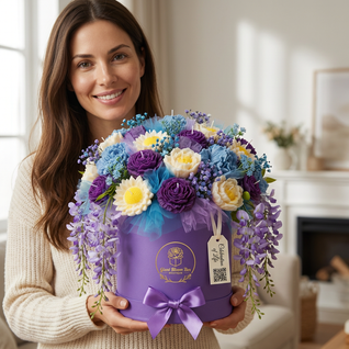 Purple Majesty™ Signature  Flower Candle Bouquet