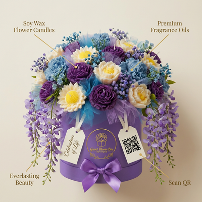Purple Majesty™ Signature  Flower Candle Bouquet