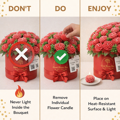Velvet Red Rose™ Signature Flower Candle Bouquet