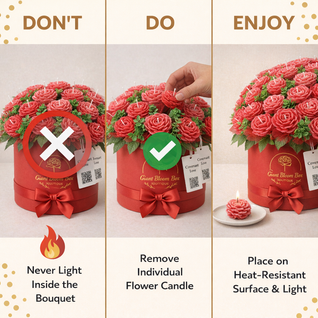 Velvet Red Rose™ Signature Flower Candle Bouquet