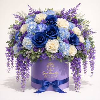 Lavender Dream | Purple & Blue Luxury Silk Flower Hatbox
