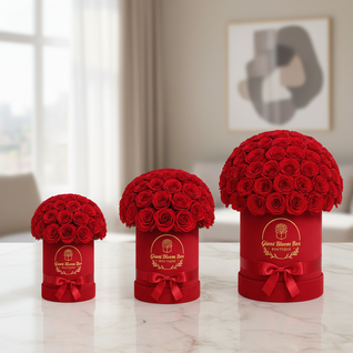 Lush Red Romance — Premium Red Rose Silk Floral Arrangement