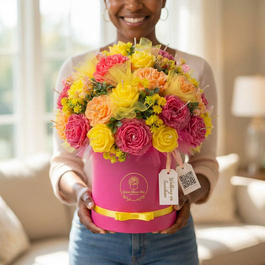 Walking on Sunshine Artisan Flower Candle Bouquet