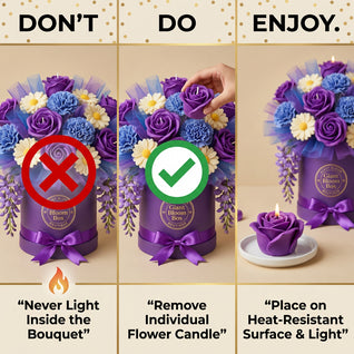 Purple Majesty™ Signature  Flower Candle Bouquet