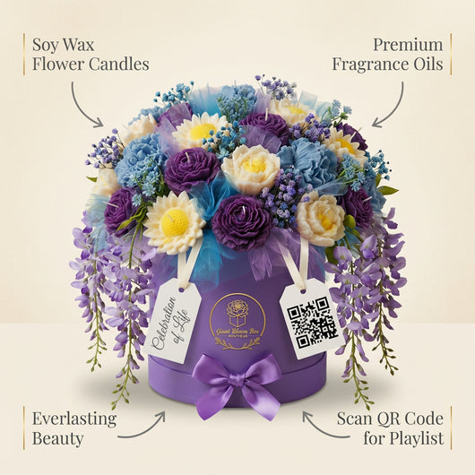 Purple Majesty™ Signature  Flower Candle Bouquet
